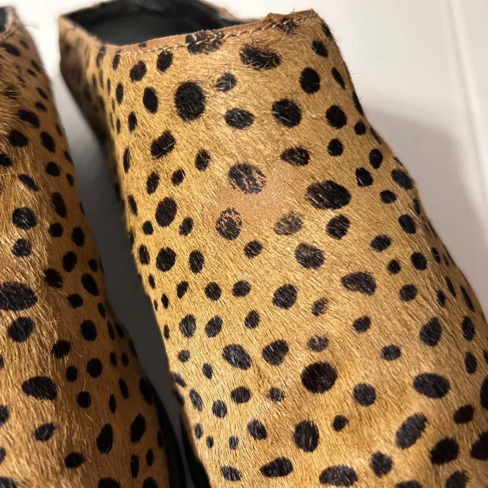 Crown Vintage Cow Hair upper pointy toe slip on mule shoes size 6.5 M Black - Image 7