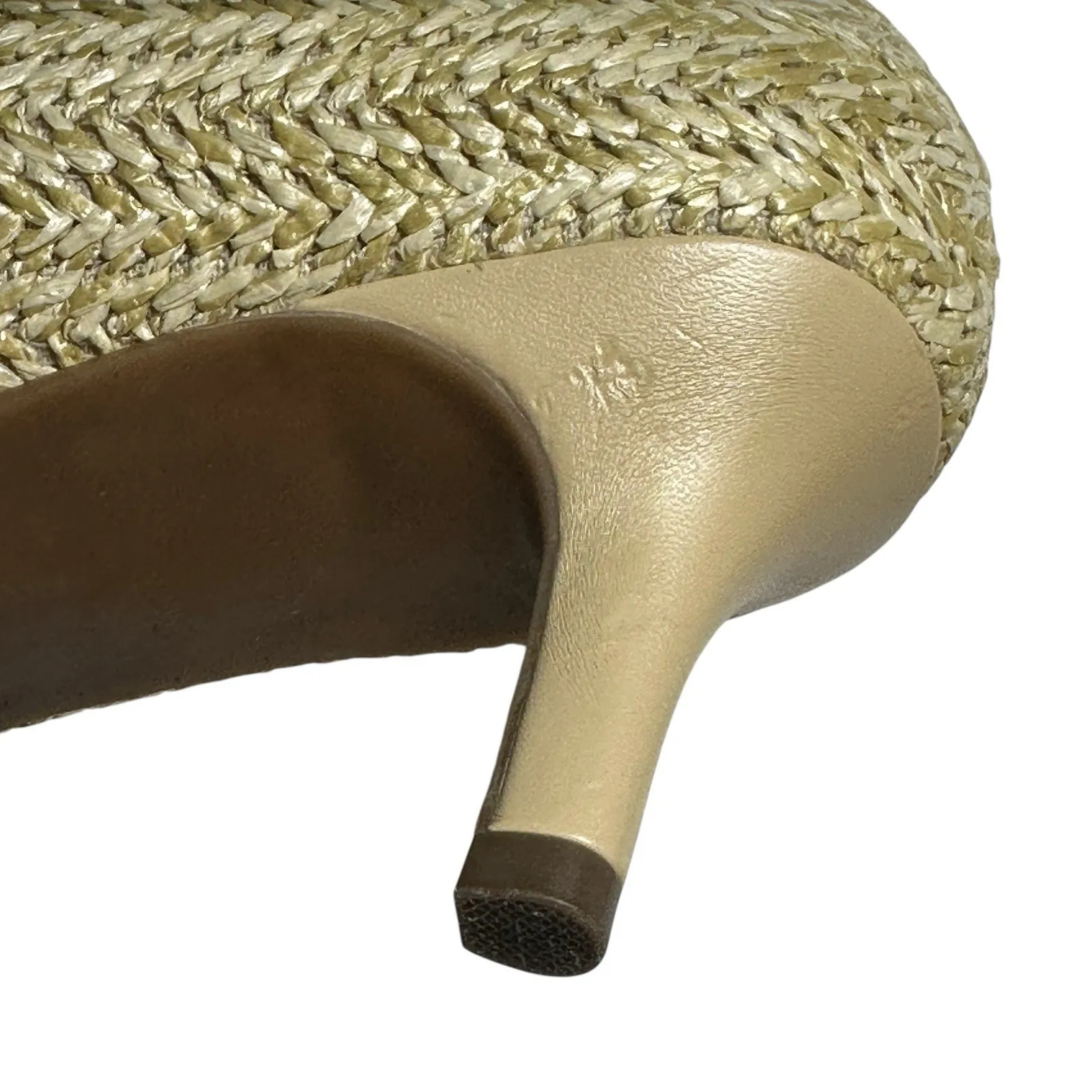 Aerosoles Women's Raffia Woven Kitten Heel Pumps Pointed Toe Natural Beige 8M - Image 15