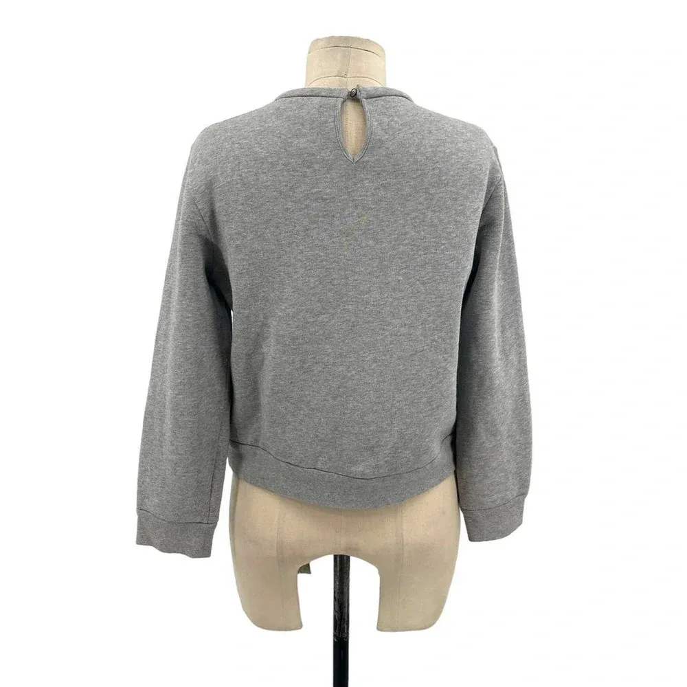 No 21‎ Lace Panel Sweatshirt Gray Keyhole Back Size 40 / US Small - Image 5