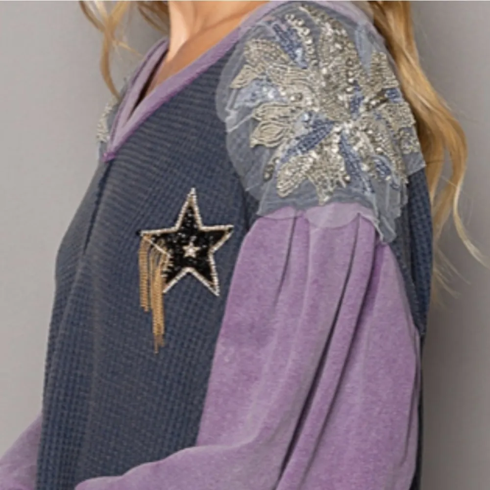 POL The Teigen Thermal Glam Patch Top Size Small - Image 4