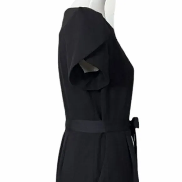 Calvin Klein Black Short Tulip Sleeve Tailored Crop Jumpsuit Women’s Size 12 - Image 9