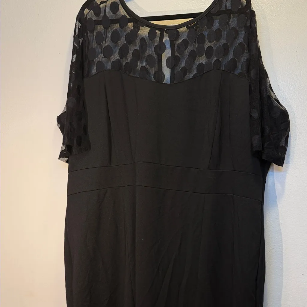 Chic Black Sheer Polka Dot Dress Size undefined - Image 3