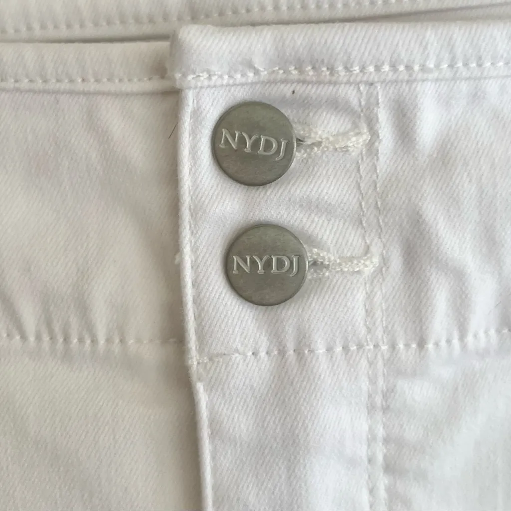 NYDJ Denim Skirt High Waist A-line Stretch Optic White  NWOT 8 Classic Lift Tuck - Image 7