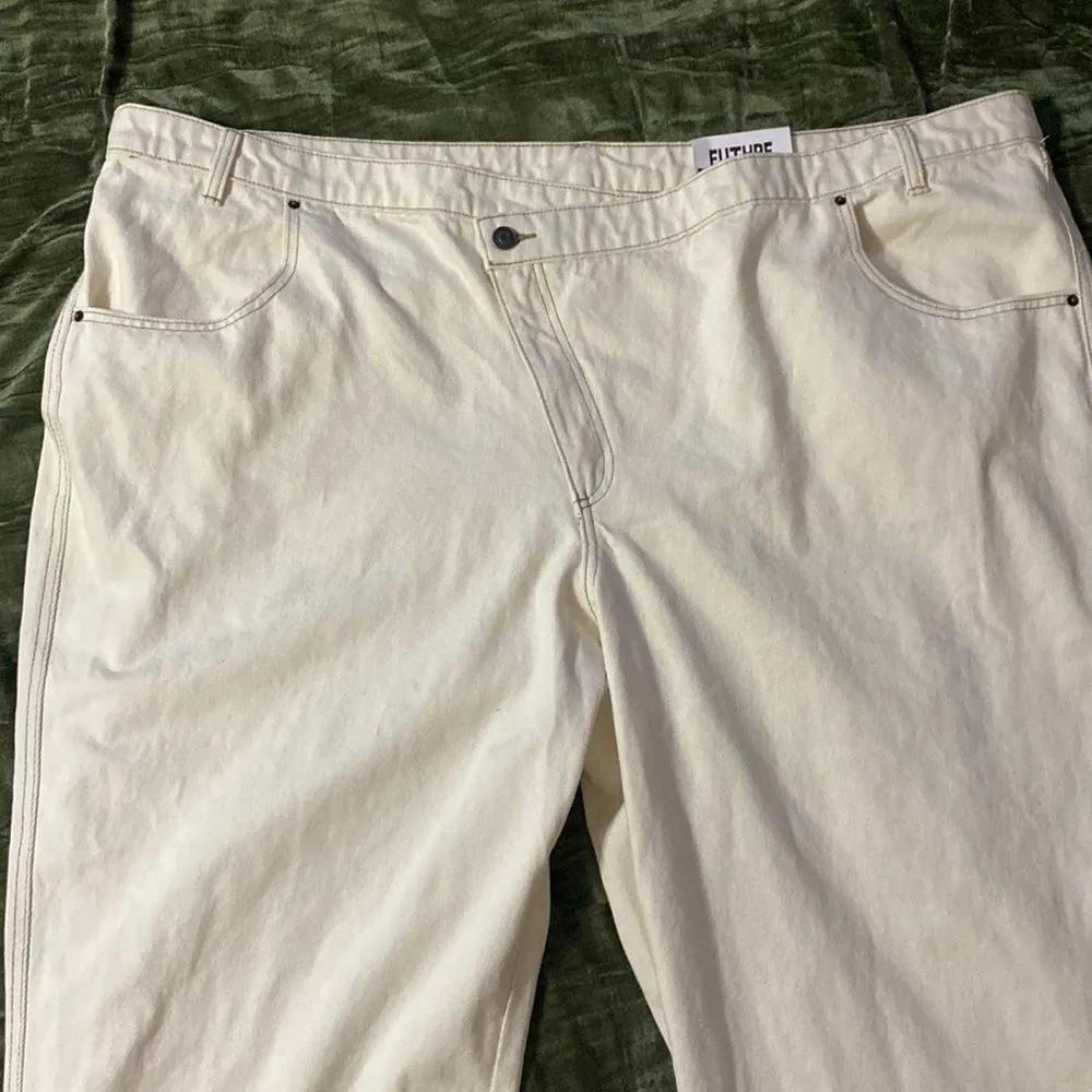 Women’s Future Collective Kahlana Barfield Brown Overlap Waist Mid Rise Tapered Size undefined - Image 7