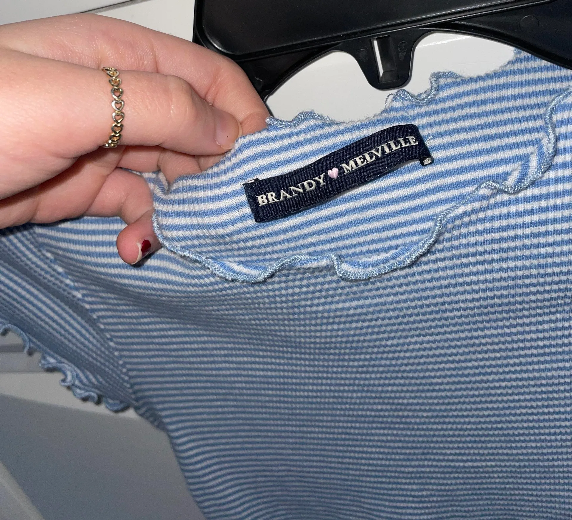 Brandy Melville Striped Cropped Tee - Image 3