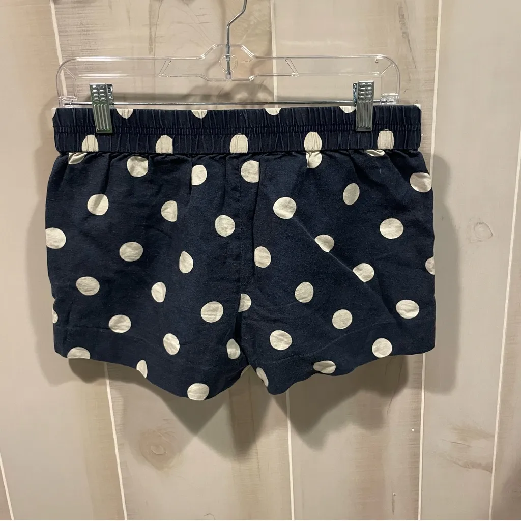 Cute J. Crew navy polka dot short shorts elastic waist 2.5” inseam pockets - Image 4