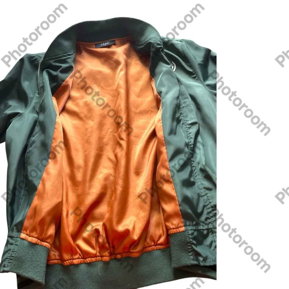 Trac  Green Bomber Jacket Lightweight Varsity Style - Image 8