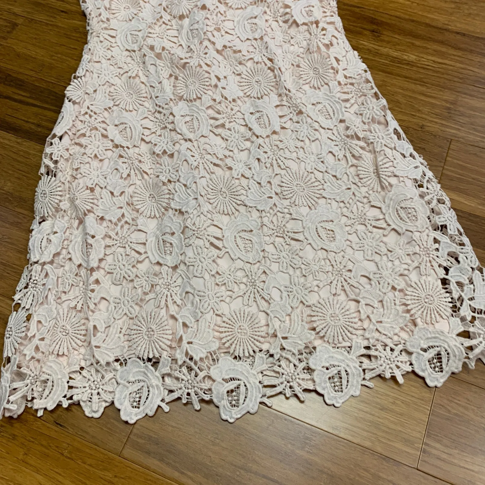 Lulus Pink Lace Halter Neck Sheath Dress Midi‎ Sleeveless Women's Size Medium - Image 3