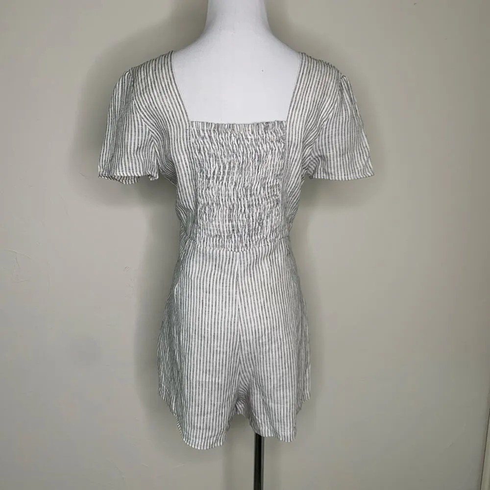 Heartloom  NWT 100% Linen Striped Romper Small - Image 2