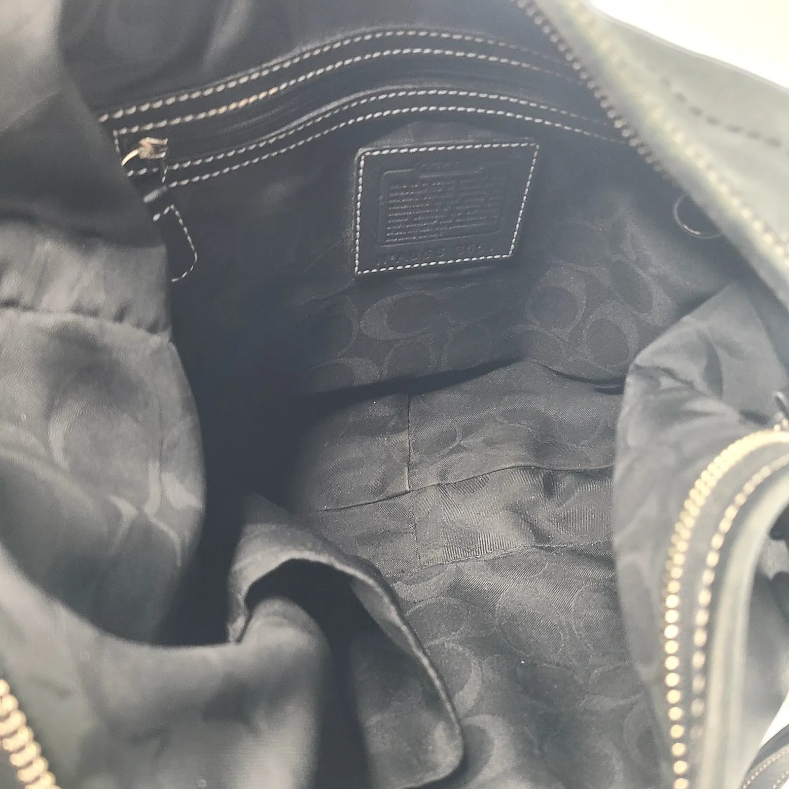 Vtg COACH 3651 Black Leather Shoulder Purse Bag Retro Hobo Soho Rehab Bag READ - Image 8