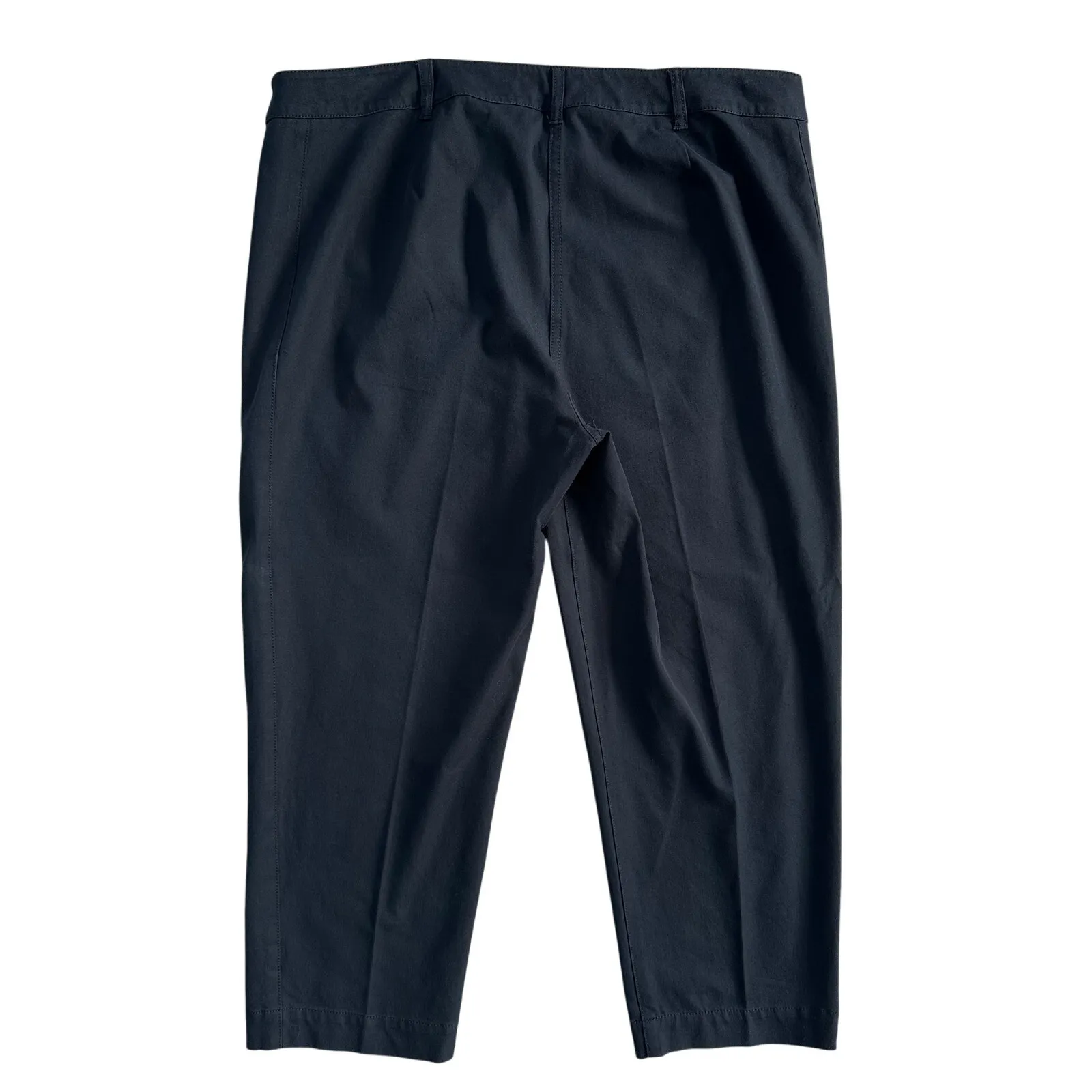 Eileen Fisher Black Cropped Sz Medium Straight Dress Pant Jean Capsule High Rise - Image 5