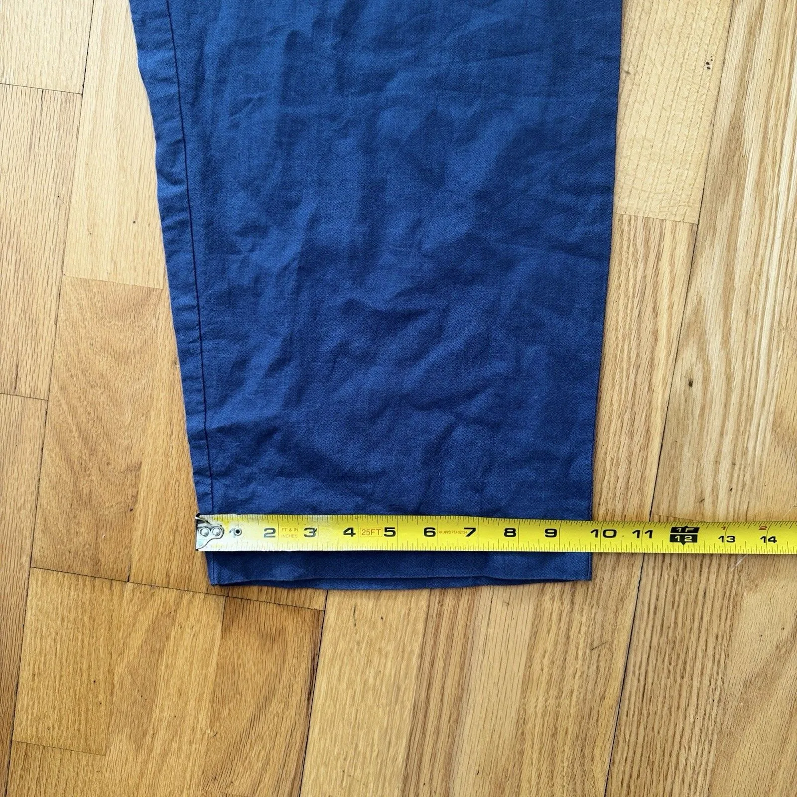 Coldwater Creek Women's Linen Blend Pants Blue L NWT Elastic Pull On Pockets - Image 9