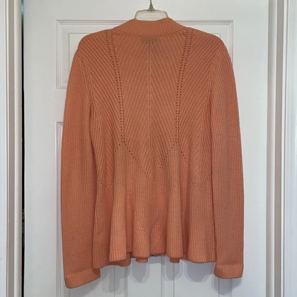 St. John Peach Zip front swing cardigan sweater - Image 7