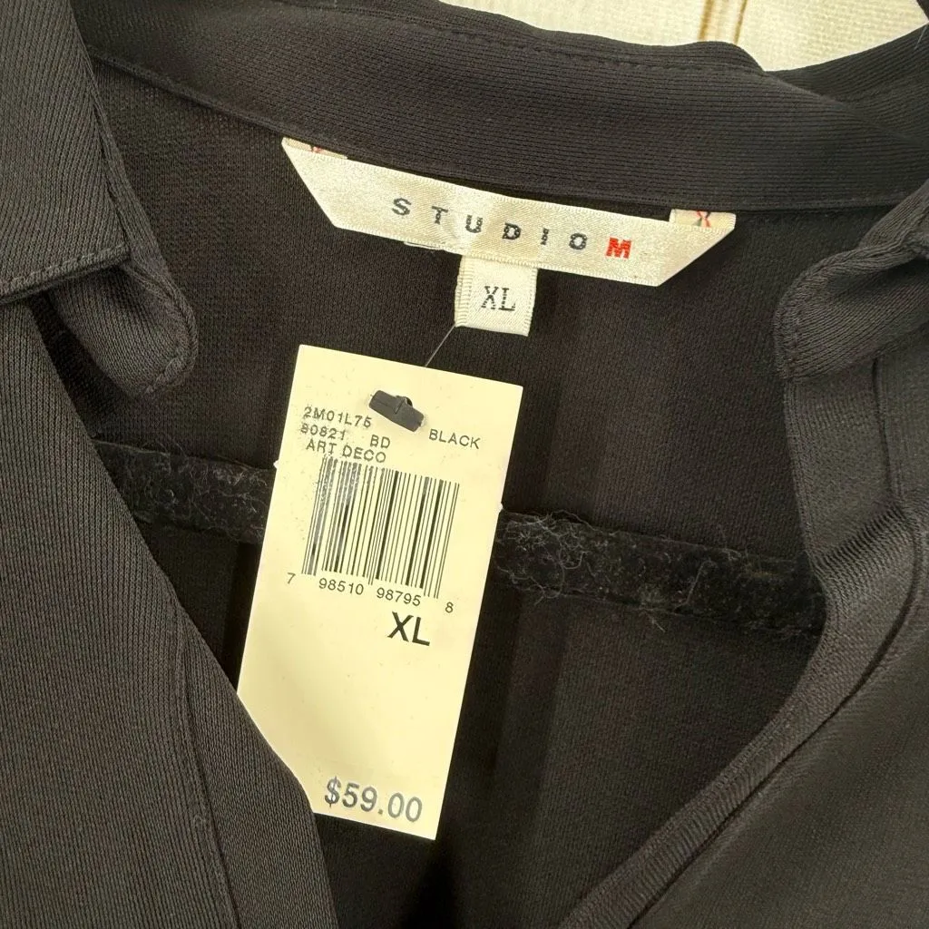 Studio M Women’s XL Black Stretchy Vintage Deadstock top New - Image 2