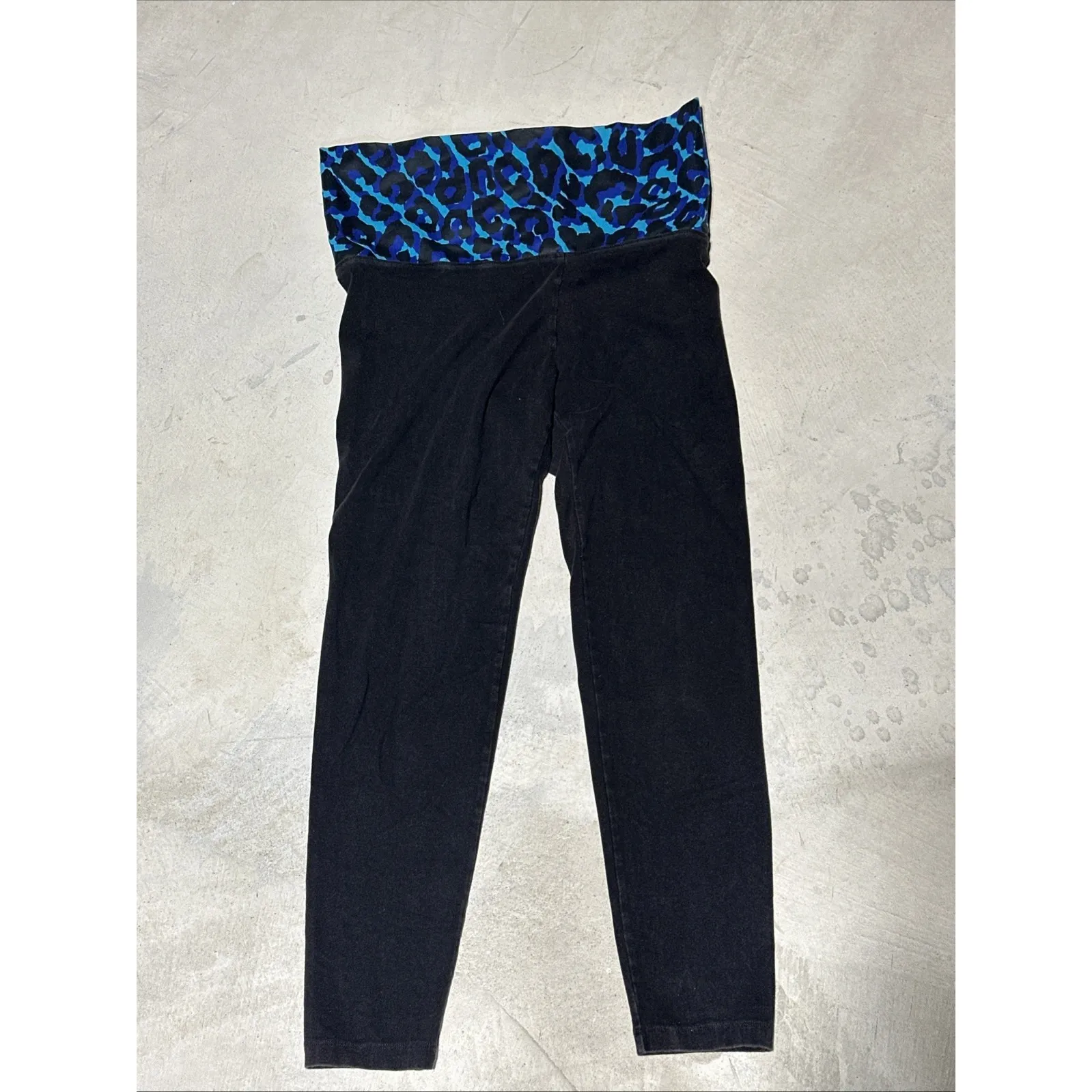 2011 Victoria's Secret PINK Y2K Blue Bling Foldover Leggings Yoga Pants SZ L - Image 9