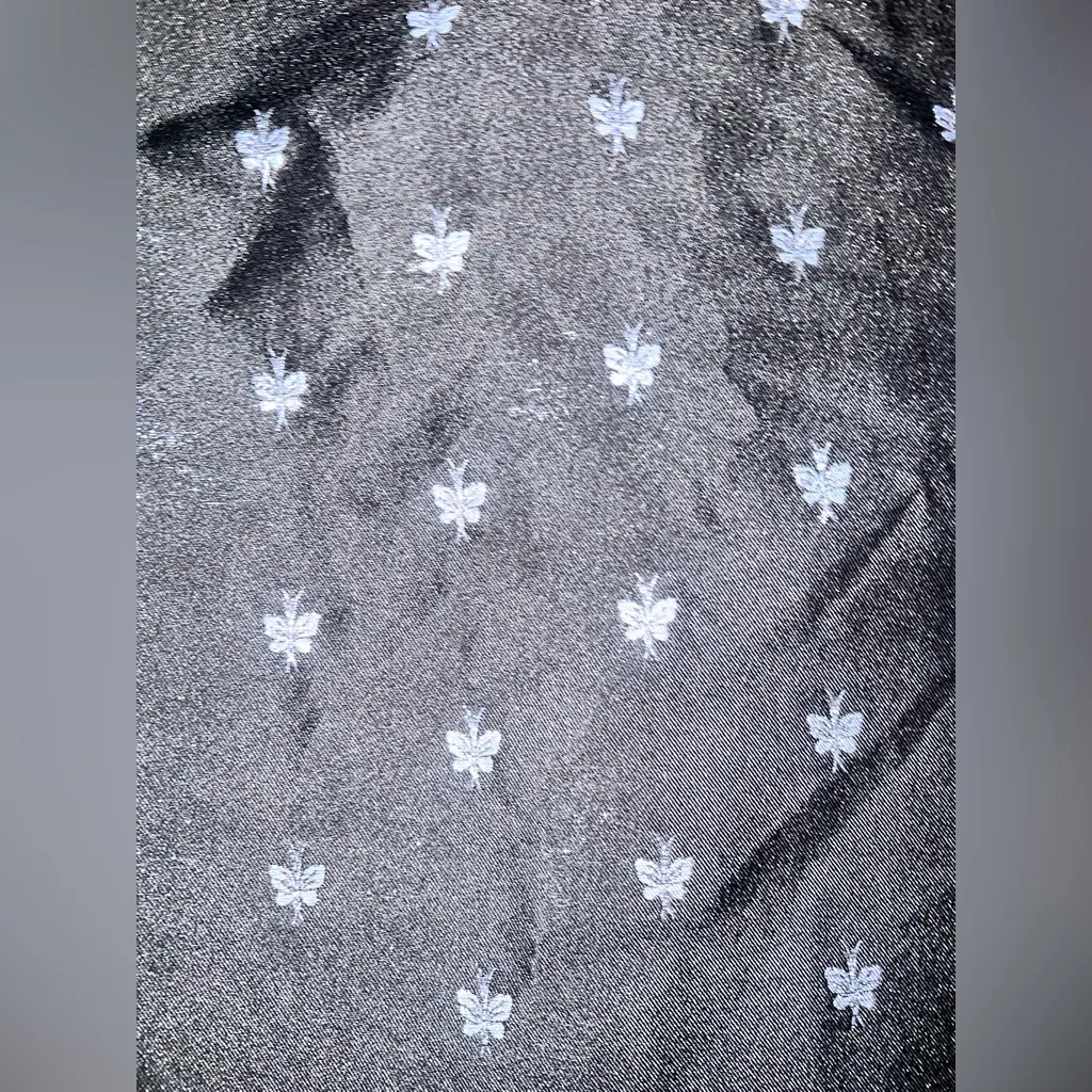 & Other Stories Black and Silver Bow Detail Metallic Jacquard Shift Mini Dress 4 - Image 6