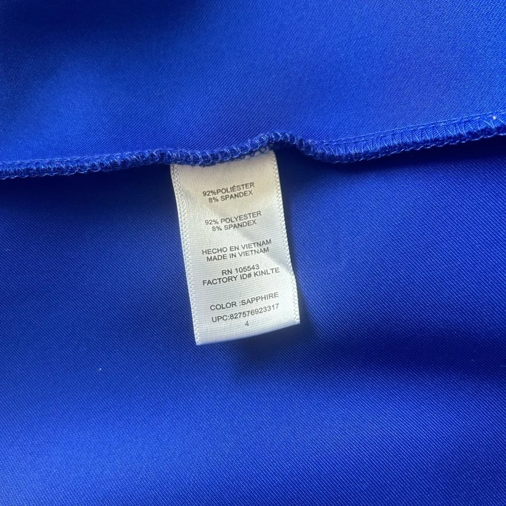 Milly Women’s Back Zip Sleeveless Round Neck Fit & Flare Midi Dress Blue… - Image 10