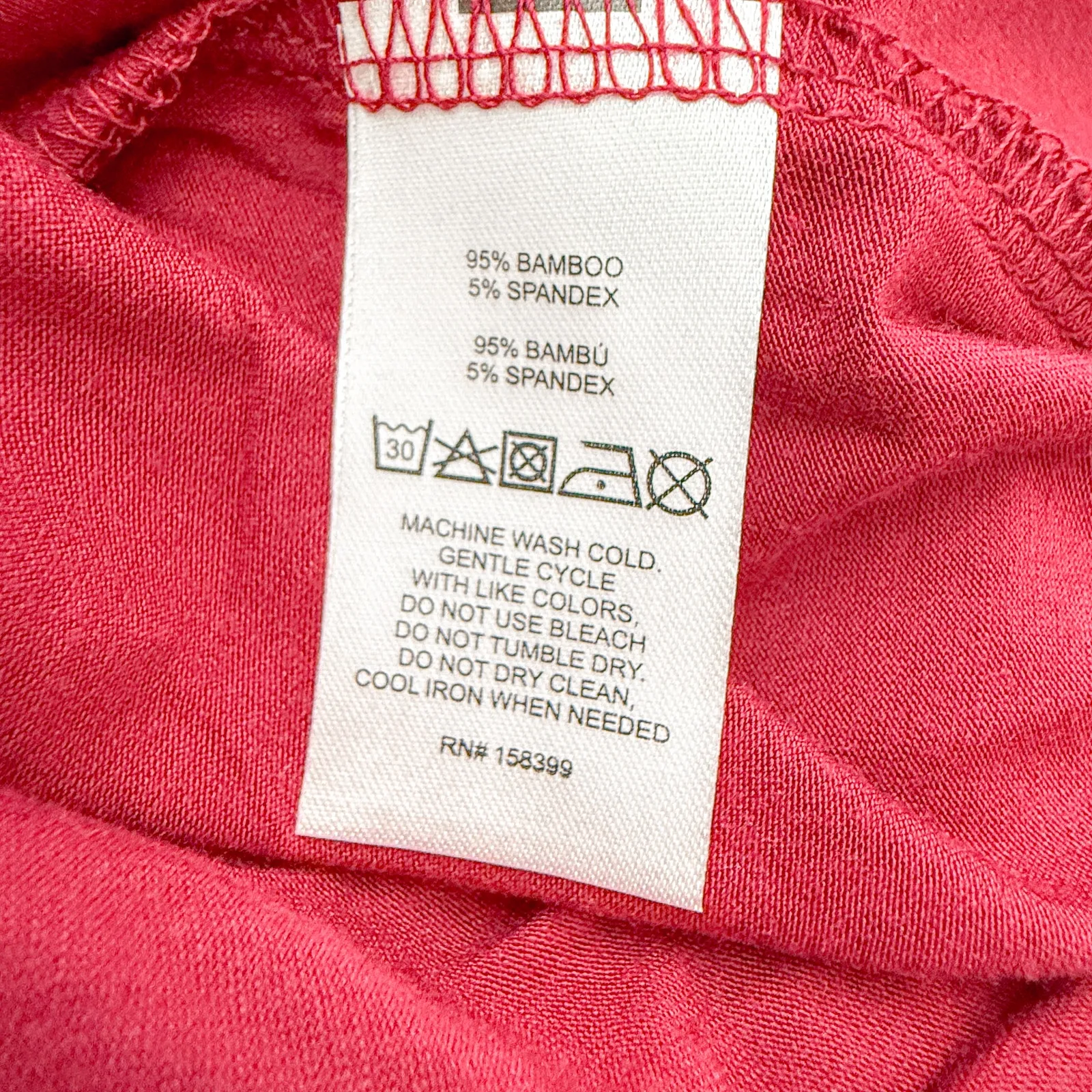 Hale Bob Womens Robe Size Large Red Bamboo Stretch Lounge Belted‎ Kimono Style - Image 10