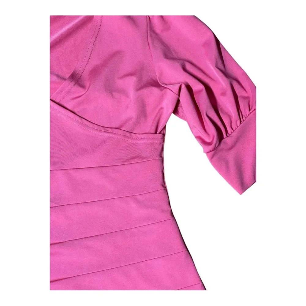 Elegant Pink Wrap Dress - Image 2