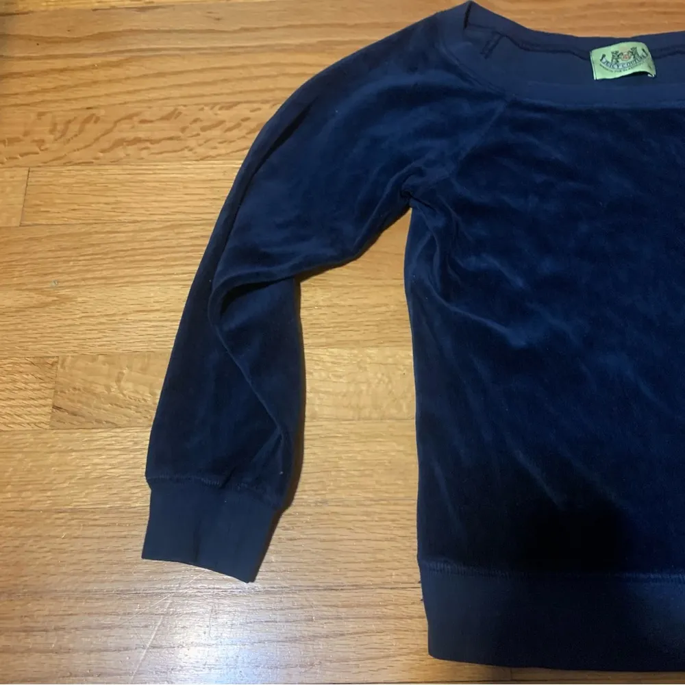 Juicy Couture Pam Gela Terry Velour Top Shirt Blue Women’s Large - Image 5