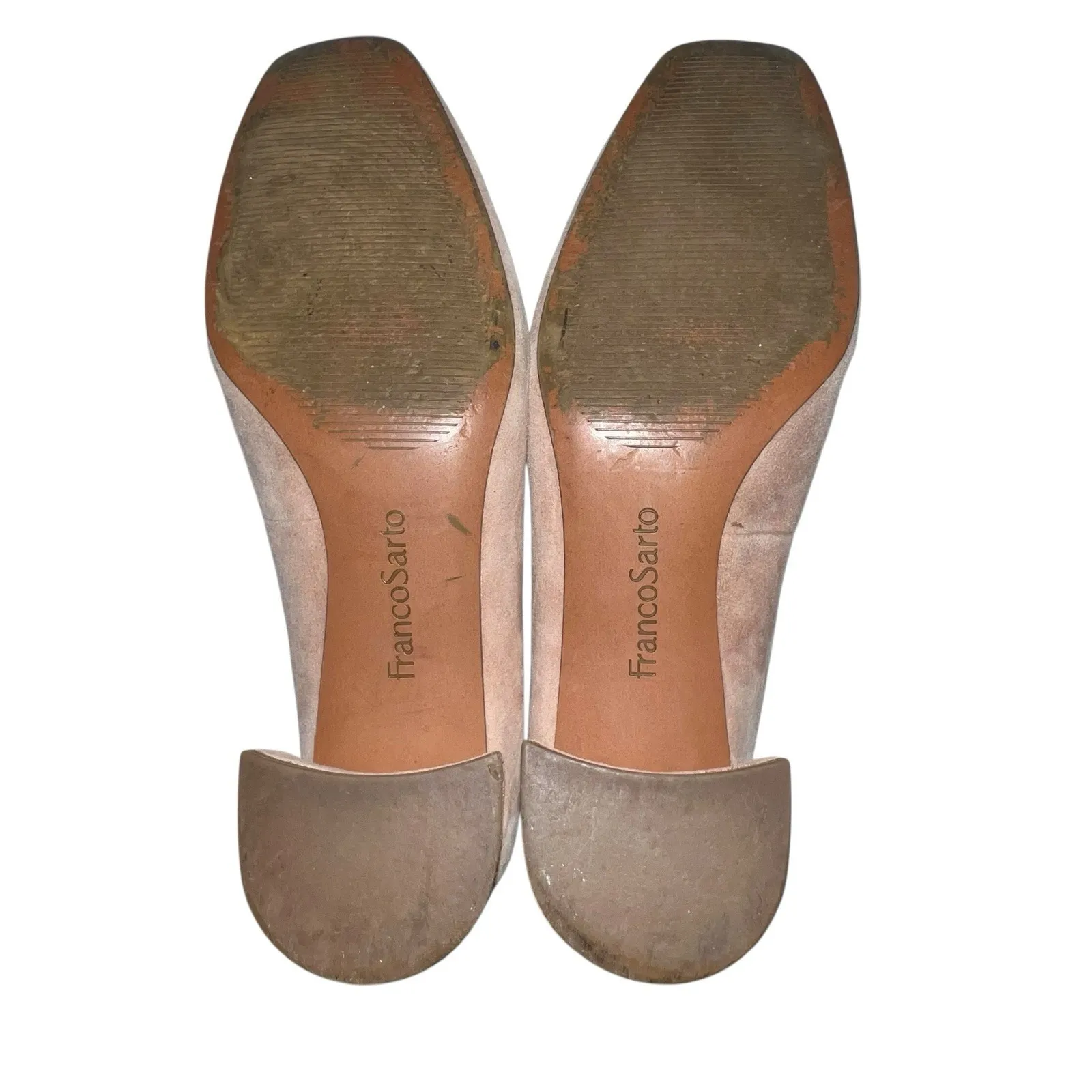 Franco Sarto Guliana Suede Leather Pumps Women's Size 6.5 Tan‎ Chunky Heel Shoes - Image 8