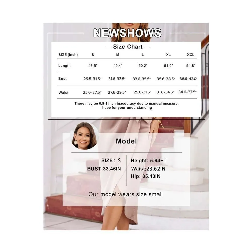 NEW Satin Short Cocktail Midi Dress Pink Large NO BELT Pink - Image 4