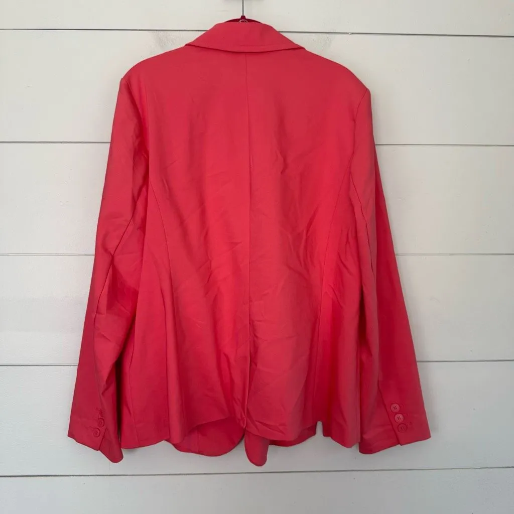 Lane Bryant Women’s 18 Pink Coral Modernist Blazer - Image 4