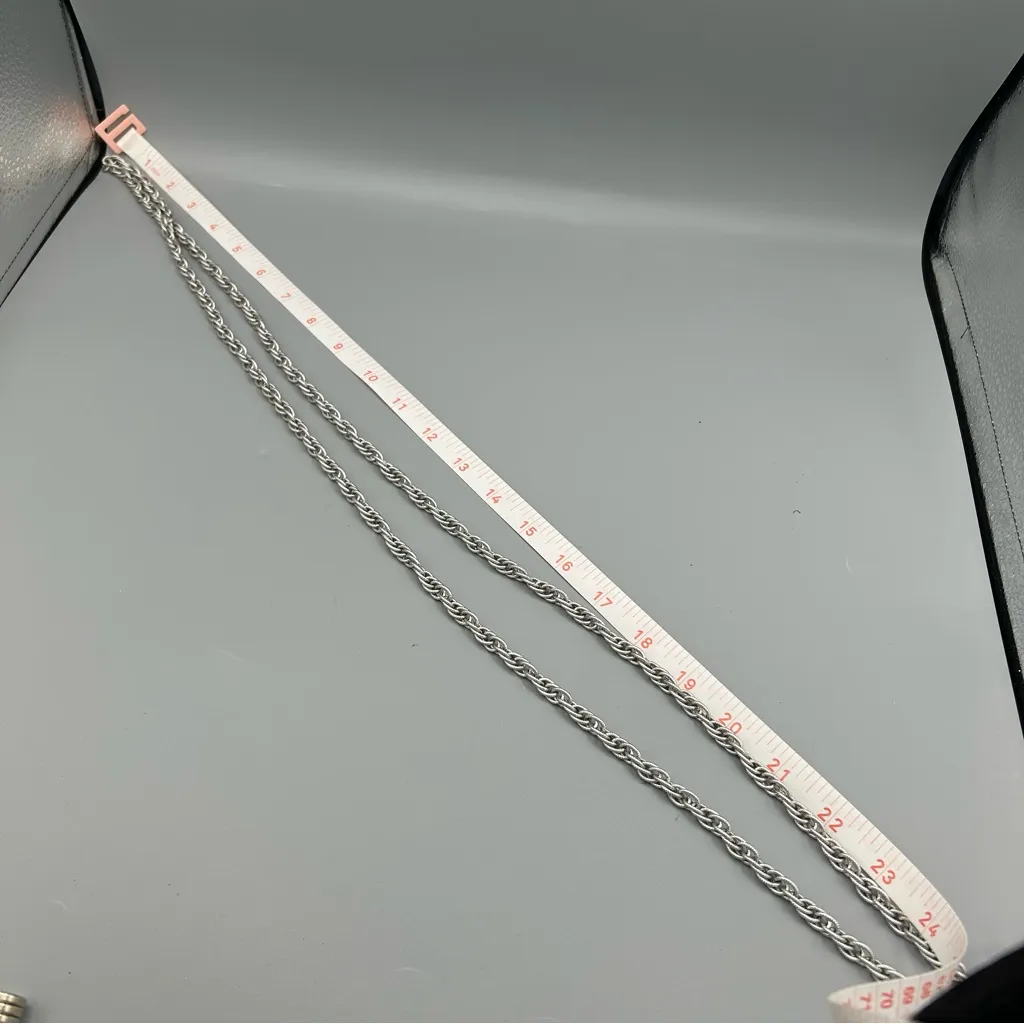 Vintage Silver Tone Rope Chain Necklace Estate Continuous Loop 24” - Image 9