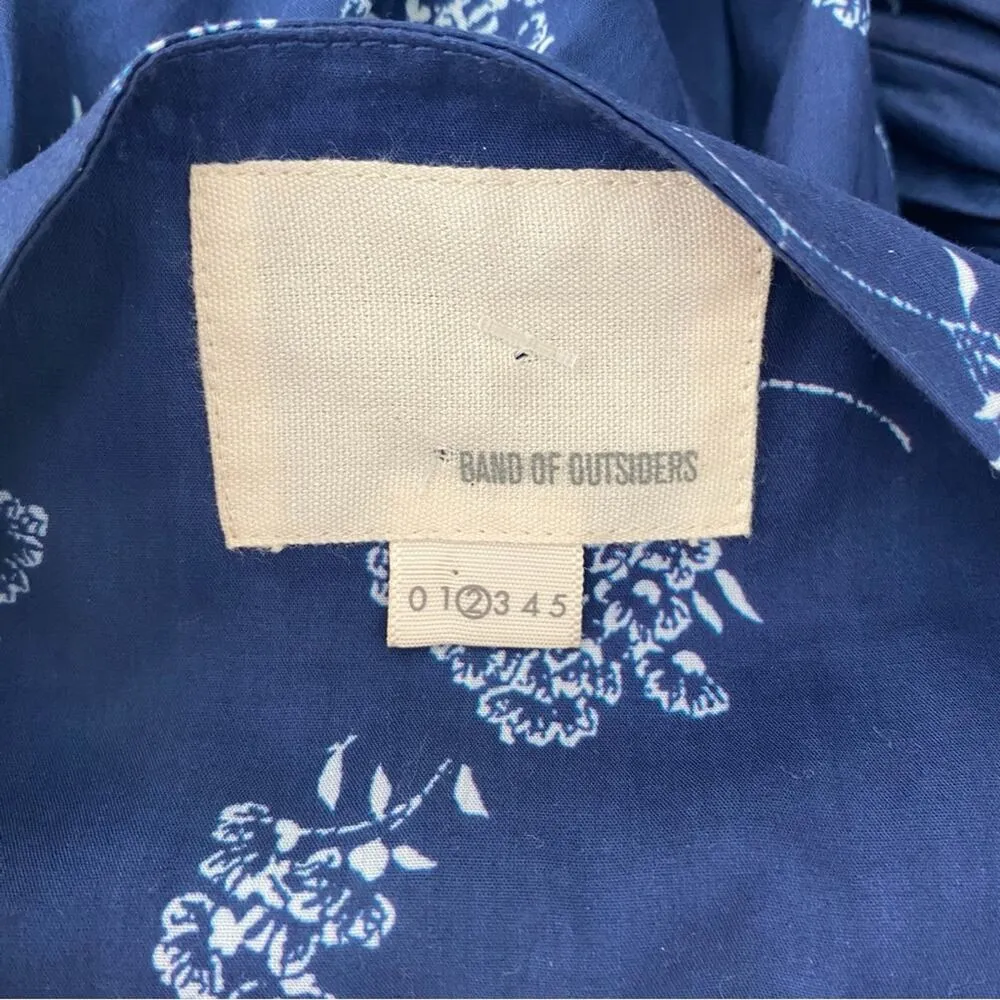 Band of Outsiders Blue Floral Print Long Tiered Maxi Dress size large UK 2 - Image 9