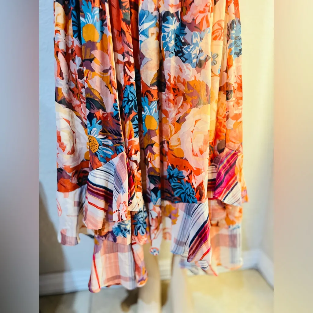 Anthropologie Akemi Kin floral ruffle spring skirt size Large like new condition - Image 5