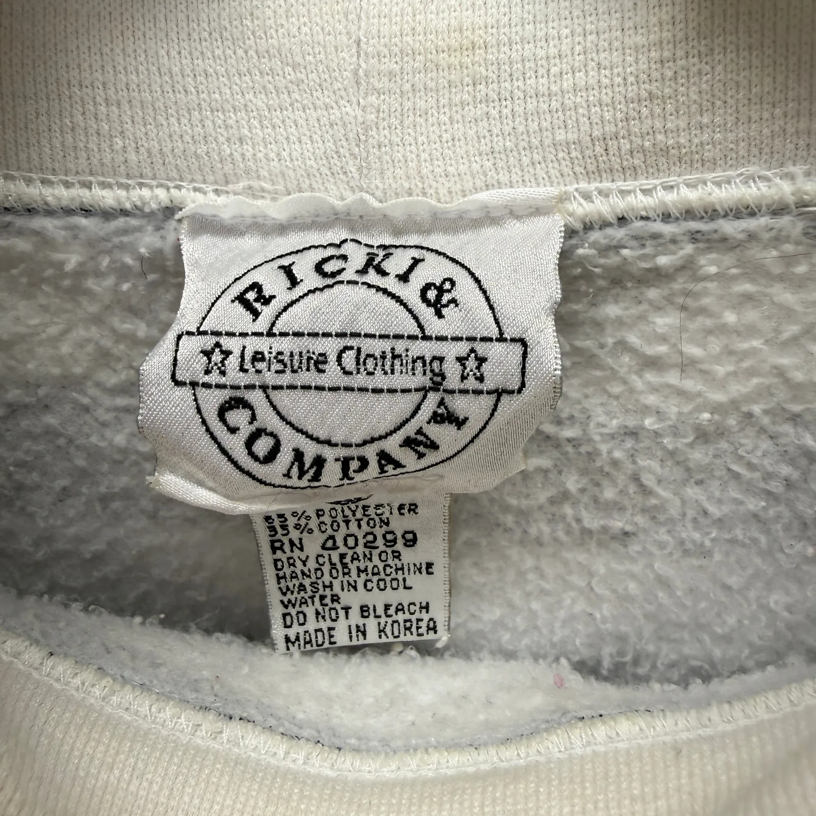 Vintage 90s Navy White Striped Pullover Fleece Royal Club Embroidered Logo L Size L - Image 5