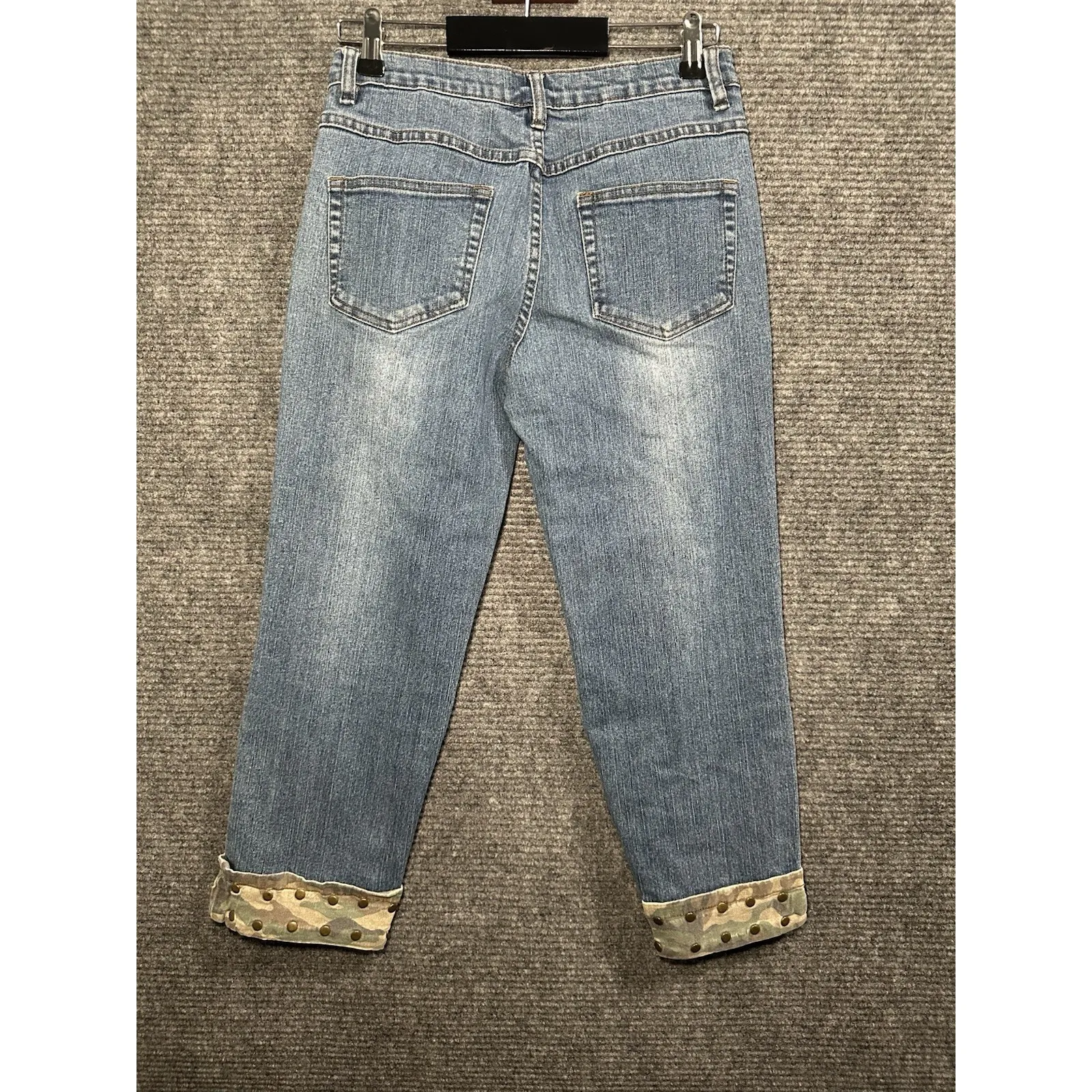 Y2K Miss‎ Jeanist Capri Jeans Size 5/6 Juniors Camouflage Theme Blue - Image 2