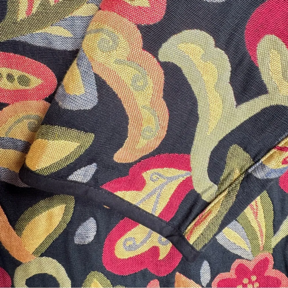 Reversible Tapestry Jacket Bold Multicolor Retro Floral Paisley Jacquard Blazer Size 2X - Image 7