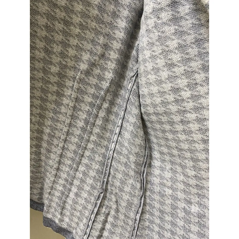 St.John Collection Sz 12 White Gray Houndstooth Knit Pearl Button Jacket Blazer - Image 8