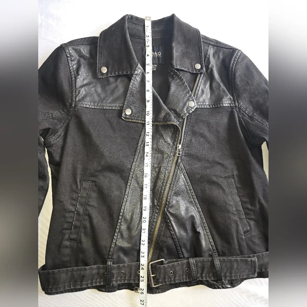 Buffalo David Bitton‎ Black Denim & Faux Leather Jacket Size XL - Image 3
