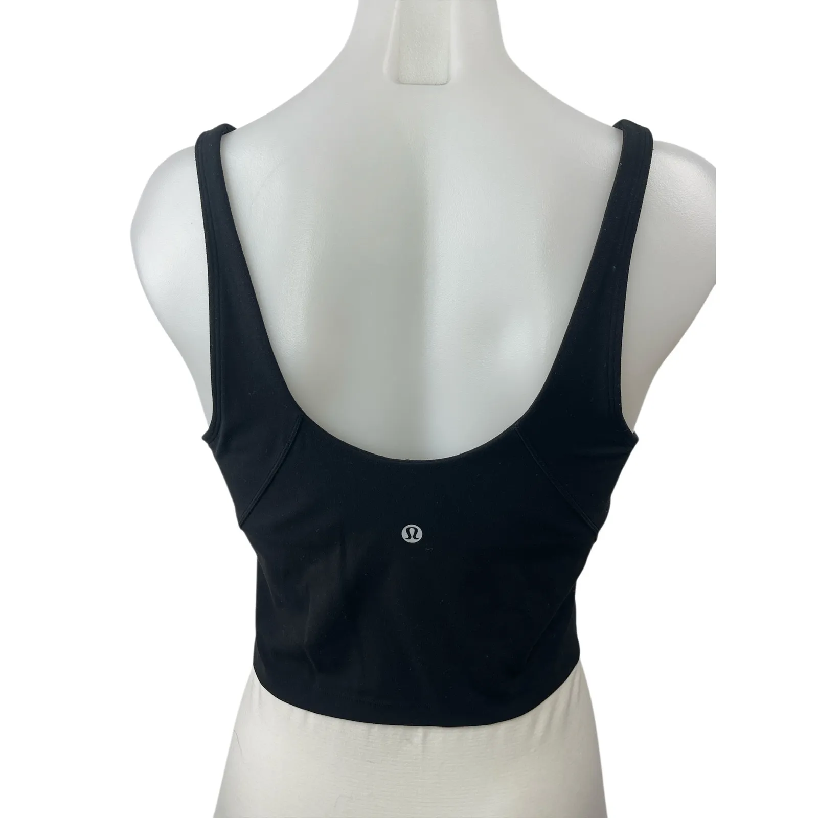 Lululemon Black Scoop Neck Sleeveless Athletic Sports Bra Crop Cami Tank Top 10 - Image 2