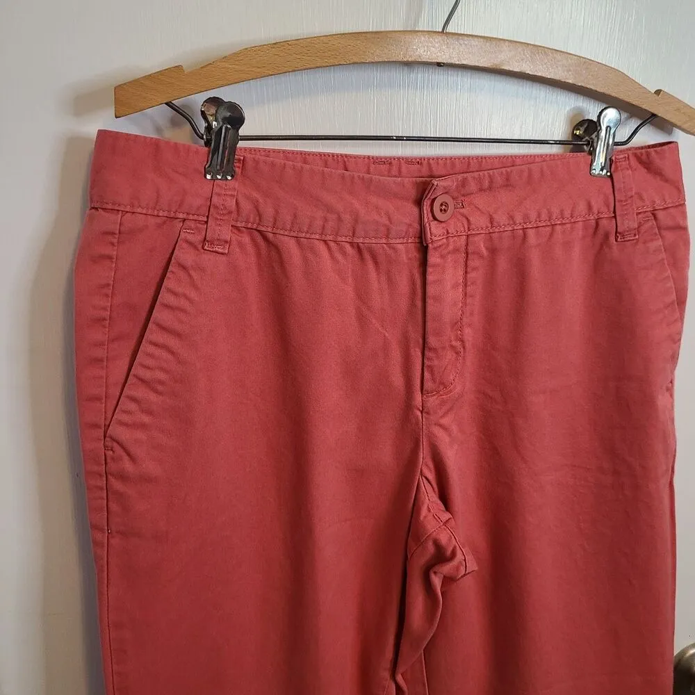 Garnet Hill Womens Pants Coral Size 10 Petite Chino Mid Rise Straight 100%Cotton - Image 2