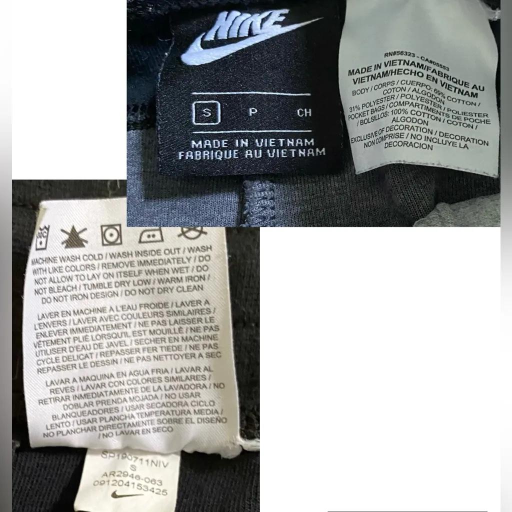Nike Sportswear Women’s Sz Small Tech Fleece Gray/Black Crop Athletic Pants‎ - Image 9