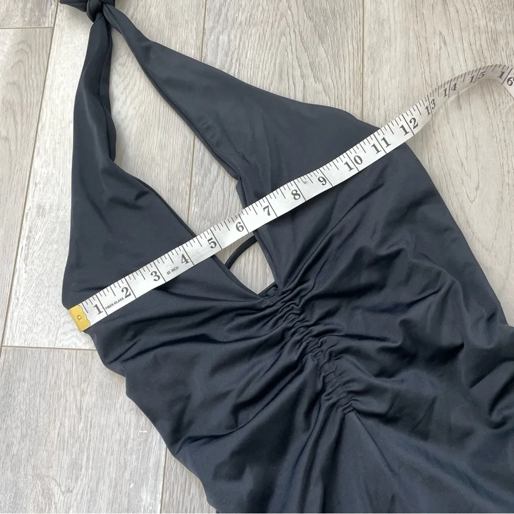 We are Hah (NWOT) Scrunch Halter Strappy One Piece Swim Suit Black (small) sexy - Image 4