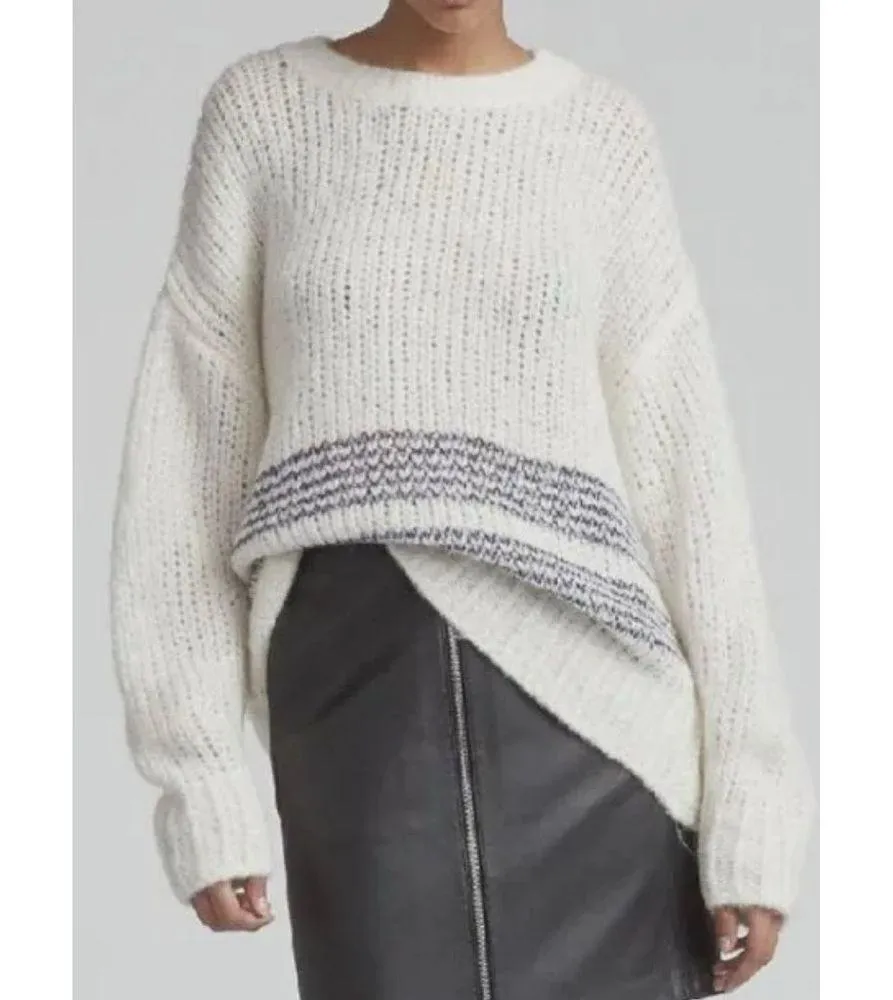 rag & bone Iceland Striped Wool Crew Neck Sweater M - Image 3