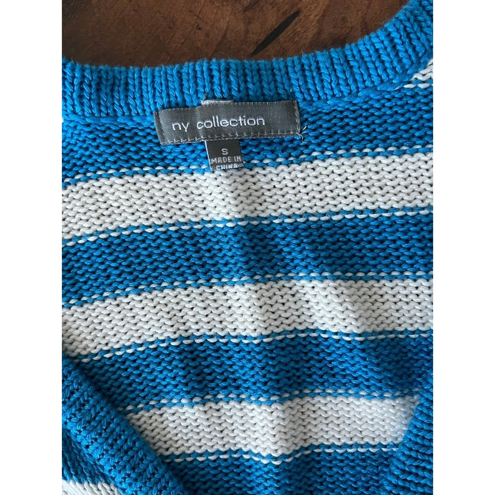NY Collection Striped‎ Sweater Button Up Cardigan Size Small - Image 4