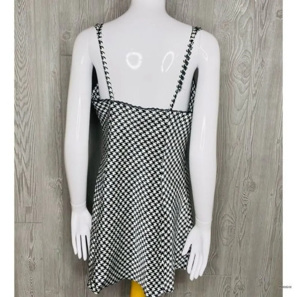 Vintage cacique lingerie houndstooth silky teddy bow sleepwear nightgown sz med - Image 6