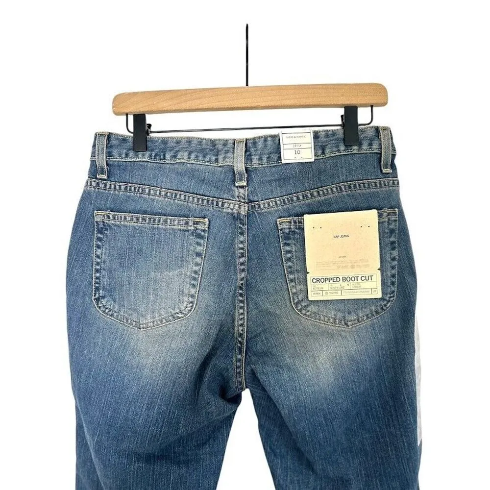 Gap Cropped Boot Cut Jeans Stretch Women Size 10 Denim Curved Hem Slightly Loose - Image 4