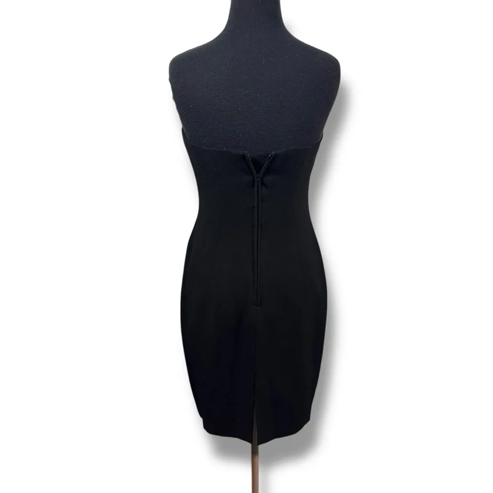 Vintage Black Corset Style Bodycon Strapless Dress Size 6 - Image 6
