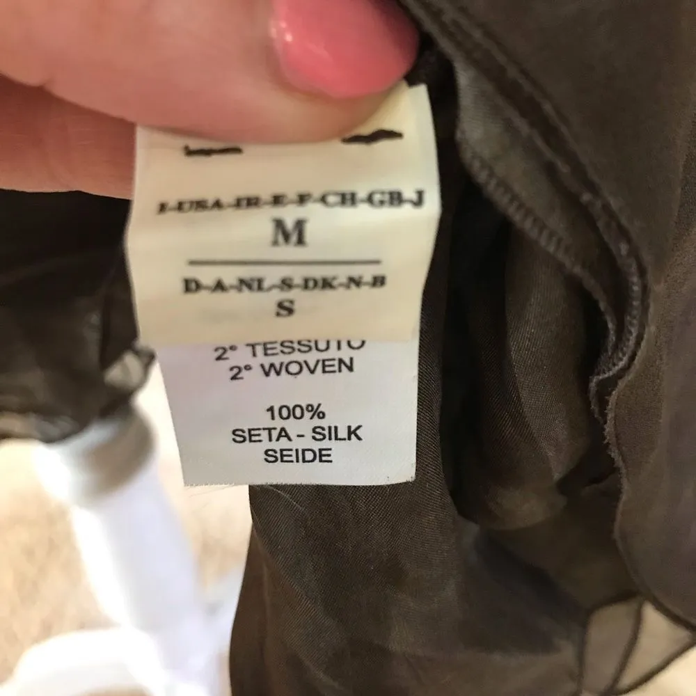 Riva Monti Tank Dress 100% Silk a Line Brown Small Y2K 90s Witchy - Image 8