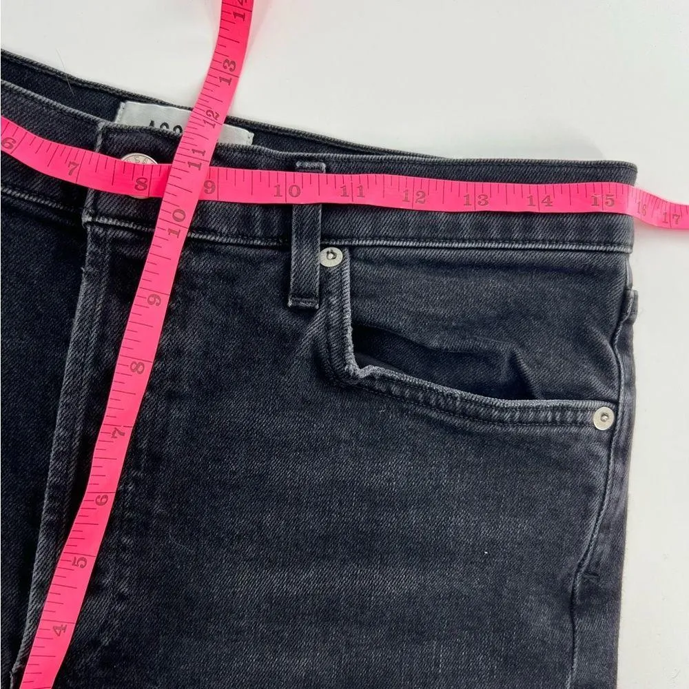 Agolde Riley high rise straight crop faded black sz 30 - Image 5