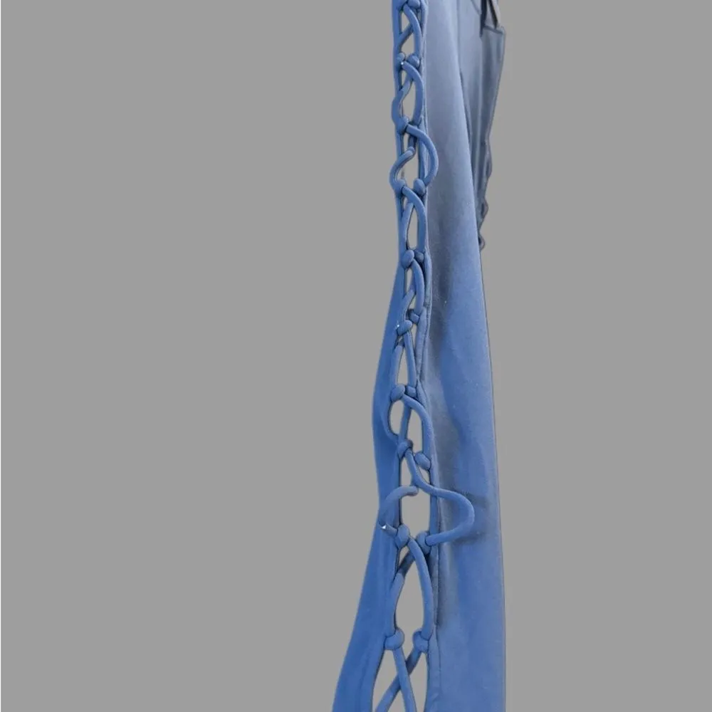 ALO Yoga Interlace Blue Size Medium Womens High Rise Leggings Activewear Stretch - Image 3