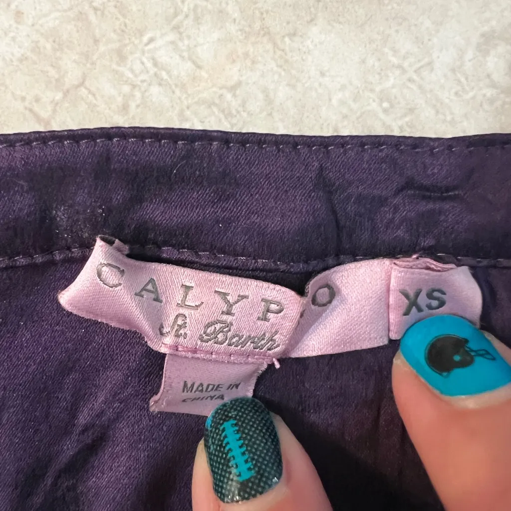 Calypso St. Barth Silk Blend Long Sleeve Purple Eggplant Mini Dress Size XS - Image 10