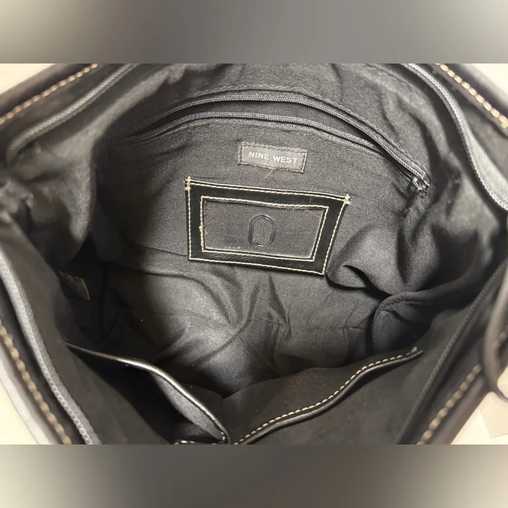 Nine West Vintage Y2K Shoulder Bag w Textured Fabric Zip Closure/Match Case Inc - Image 5