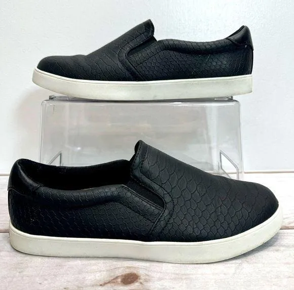 Dr Scholl’s Vionic Madison Sneakers Black Snakeskin Look Slip On Loafer 8 WIDE - Image 1